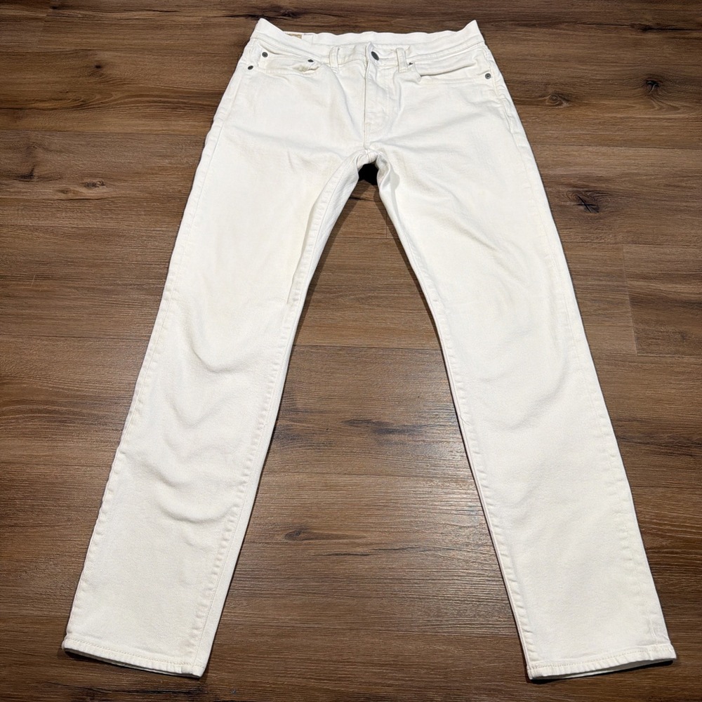J.Crew Mens 32 x 32 White 484 Slim Denim Kurabo Japanese